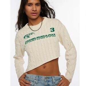 BDG Emmett graphic cable knit pullover sweater